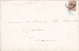 28 Op Brief (drukwerk / Imprime)  Met Stempel BRUXELLES - 1869-1888 Lying Lion