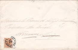 28 Op Brief (drukwerk / Imprime)  Met Stempel BRUXELLES En Doorverzonden WAREMME - 1869-1888 Lion Couché (Liegender Löwe)