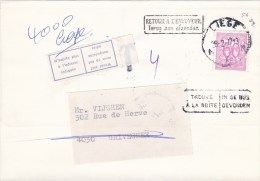 855 Op Drukwerkbandje (imprime) Met Stempel LIEGE Naar GRIVEGNEE, TAXE + Stempel TROUVE A LA BOITE + RETOUR - 1951-1975 Heraldic Lion