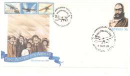 (PH 737) Australia Aviation Related FDC Covers - Adelaide Minleton First Air Mail 70th Anniversary X 2 Covers - First Flight Covers