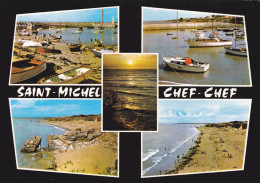 Cp , 44 , SAINT-MICHEL-CHEF-CHEF , Le Port , Le Rochers De La Porte , La Plage , Multi-Vues - Saint-Michel-Chef-Chef