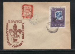 POLAND 1960 SCARCE SCOUTS MAIL COVER RAWICZ 2ND WIELKOPOLSKA BALLOON CHAMPIONSHIPS BALLOONS SCOUTS SCOUTING - Lettres & Documents