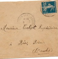 Pontonx Sur Adour 40 Lettre 1922 Pour Boos 40  Voir Timbre Piquage A Cheval - Otros & Sin Clasificación