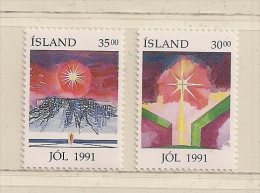 ISLANDE  ( EUIS - 106 )  1991  N° YVERT ET TELLIER  N°  711/712    N** - Neufs