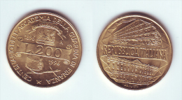 Italy 200 Lire 1996 Centennial - Customs Service Academy - Commémoratives