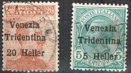 Italia Colonie - Occupazione 1a Guerra -  Venezia Tridentina - Sassone N. 28,30    Usati - Trentino