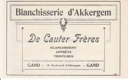 Publicités Blanchisseries Fils Tissus Alsberge Van Oost Gand Akkerghem De Cauter Belgique Scan Recto Verso 1921 - Werbung