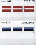2x3 In Farbe Flaggen-Sticker Estland+Lettland 7€ Kennzeichnung Alben Karten Sammlungen LINDNER 645+653 Lithuiana Latvija - Horloge: Modern