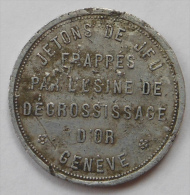 Suisse Switzerland Genève Usine De Dégrossissage D'or 20 Rappen - Monétaires / De Nécessité