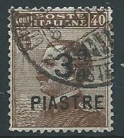 1922 COSTANTINOPOLI USATO EFFIGIE 3 3/4 PIASTRE SU 40 CENT - ED182-2 - Bureaux D'Europe & D'Asie