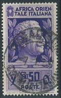 1938 AOI USATO SOGGETTI VARI 50 CENT - ED183 - Africa Orientale Italiana