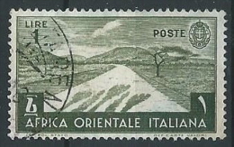 1938 AOI USATO SOGGETTI VARI 1 LIRA - ED183 - Africa Orientale Italiana