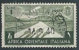 1938 AOI USATO SOGGETTI VARI 1 LIRA - ED184-2 - Africa Oriental Italiana