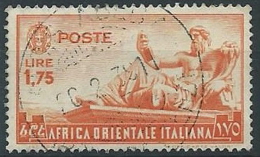 1938 AOI USATO SOGGETTI VARI 1,75 LIRE - ED184-3 - Africa Oriental Italiana