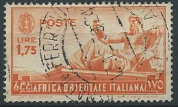 1938 AOI USATO SOGGETTI VARI 1,75 LIRE - ED184-4 - Africa Orientale Italiana