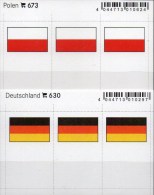 2x3 In Farbe Flaggen-Sticker POLEN+BRD 4€ Kennzeichnung Von Alben Karten Sammlungen LINDNER 630+673 Flags Polska Germany - Automobile - F1