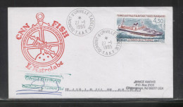 TAAF FRENCH SOUTHERN & ANTARCTIC LANDS 1995 CNN FISH L'ASTROLABE SHIP COVER - Polareshiffe & Eisbrecher