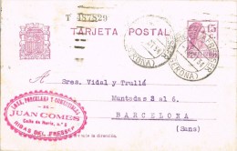 8148. Entero Postal RIBAS De FRESSER (Gerona) 1934. Republica - 1931-....
