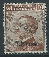 1912 EGEO LERO USATO EFFIGIE 40 CENT - ED202 - Egeo (Lero)