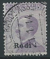 1912 EGEO RODI USATO EFFIGIE 50 CENT - ED203 - Egée (Rodi)