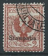 1912 EGEO STAMPALIA USATO AQUILA 2 CENT - ED203 - Egeo (Stampalia)
