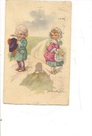 $3-3689 ILLUSTRATORI CASTELLI BIMBI 1924 VIAGGIATA FRANCOBOLLO ASPORTATO - Castelli