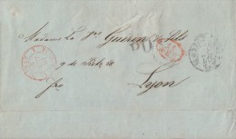 Brief Gel. Von Mainz 6.10.1845 Gel. Nach Lyon Mit Interessantem Inhalt - Prefilatelia