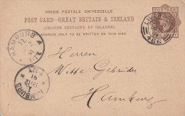 GB Ganzsache One Penny Liverpool12.12.1891 Gel. Nach Hamburg - Lettres & Documents