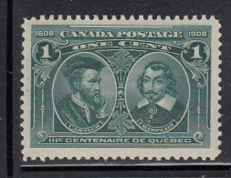 Canada MNH Scot #97 1c Cartier And Champlain - Quebec Tercentenary - Unused Stamps