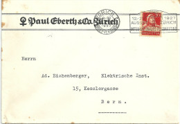 Motiv Brief  "Eberth & Co. Zürich"  (Flagge Int.Flugmeeting Zürich)             1927 - Altri Documenti