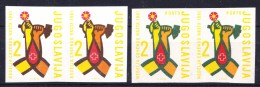 Yugoslavia Republic Red Cross 1961 Mi#26 B And Porto Mi#22 B - Imperf. Pairs Mint Never Hinged - Unused Stamps