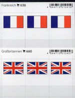 2x3 In Farbe Flaggen-Sticker Frankreich+UK 7€ Kennzeichnung An Alben Karten Sammlung LINDNER 636+660 Flag FRANCE Britain - Etichette