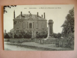 CP CHEVANNES LA MAIRIE ET LE MONUMENT AUX MORTS  - ECRITE EN 1935 - Chevannes