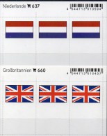 2x3 In Farbe Flaggen-Sticker Niederlande+UK 7€ Kennzeichnung Alben Karten Sammlung LINDNER 637+660 Flags Of Nederland GB - Einsteckkarten