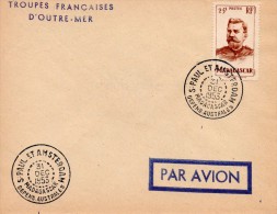 Taaf Saint Paul Et Amsterdam Passage Du Saint Marcouf  Du 31/12/1953 Sans Cachet De Transit - ...-1955 Prefilatelia