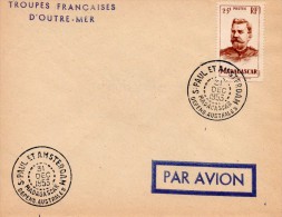 Taaf Saint Paul Et Amsterdam Passage Du Saint Marcouf  Du 31/12/1953 Sans Cachet De Transit - ...-1955 Préphilatélie