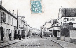 NEUILLY SUR MARNE - LA RUE DE PARIS - BELLE CARTE ANIMEE - HOTEL DU GRAND CERF-TABAC -  TOP !!! - Neuilly Sur Marne