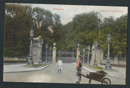 Bruxelles.  Balayeur De Rue, Devant Le Palais Royal.. 2 Scans. - Artesanos