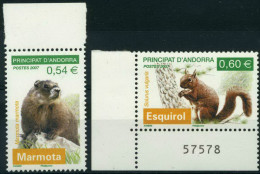 Andorre Français : N° 634 Et 635 Xx Année 2007 - Unused Stamps