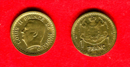 MONACO - LOUIS II - 1 - UN FRANC ( 1943 ) - SUP - 1922-1949 Louis II.