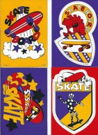 Sport  SKATE  SKATEBOARD -Lot De  4 Cartes Cpm AUTO COLLANT  - Voir Scan R/V Des 4 Cartes-*PRIX FIXE - Skateboard