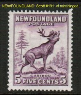 NEWFOUNDLAND   Scott  # 191*  F-VF MINT HINGED - 1908-1947