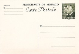 MONACO-1984- Carte Postale Princes Rainier III Et Albert - 1 F 60 Vert - Yvert Et Tellier N°37 - Postal Stationery