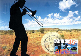 AUSTRALIA MAXICARD ABORIGINAL ART MAN STATUE $0.45 STAMP DATED 12-09-1996 CTO SG? READ DESCRIPTION!! - Covers & Documents