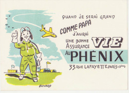 Buvard Ancien "Phénix" Assurance Vie Avec Aviateur Terrain D'aviation Et Avion - Bank & Versicherung