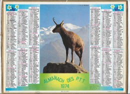 CALENDRIER - ALMANACH DES POSTES ET DES TELEGRAPHES - ANNEE 1974 - Département De SEINE ET MARNE - Tamaño Grande : 1971-80