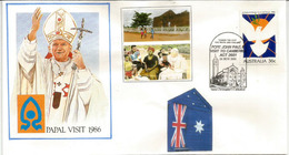 AUSTRALIE. Visite Jean-Paul II à CANBERRA (ACT)  24  Nov.1986 Obliteration Speciale Souvenir - Briefe U. Dokumente