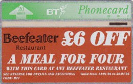 UK, BTA-147, Beefeater Discount Card.   CN : 621H - BT Edición General