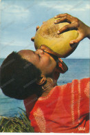 AFRICA, Women Are Drinking Milk From Coconut, Les Femmes Boivent Du Lait De Noix De Coco, IRIS, Old Postcard - Non Classificati