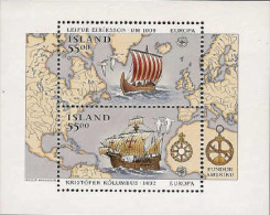 Iceland 1992 MNH/**/postfris/postfrisch Michelnr. Blok/sheet 13 Europa Cept - Blocks & Sheetlets